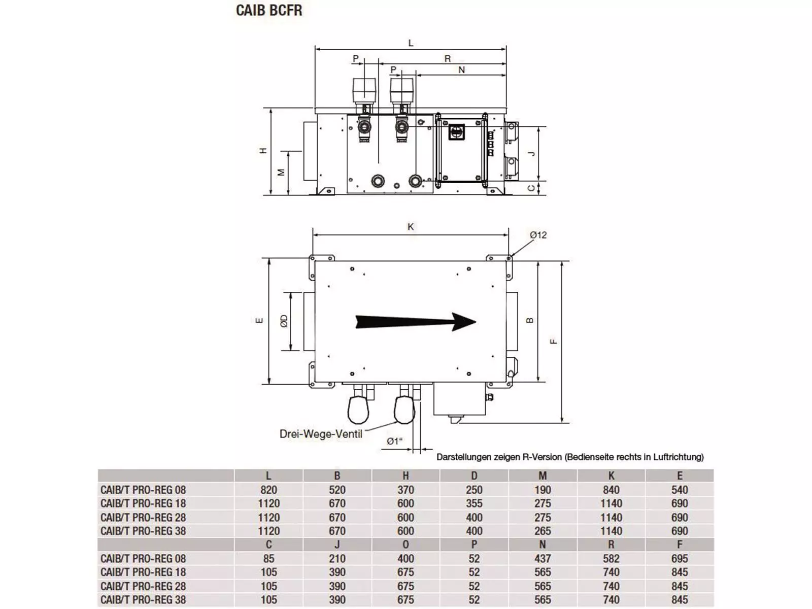 S&P CAIB-10 M5 F7 R3 PRO-REG L Zuluftgerät, PWW/KW reversibel, links