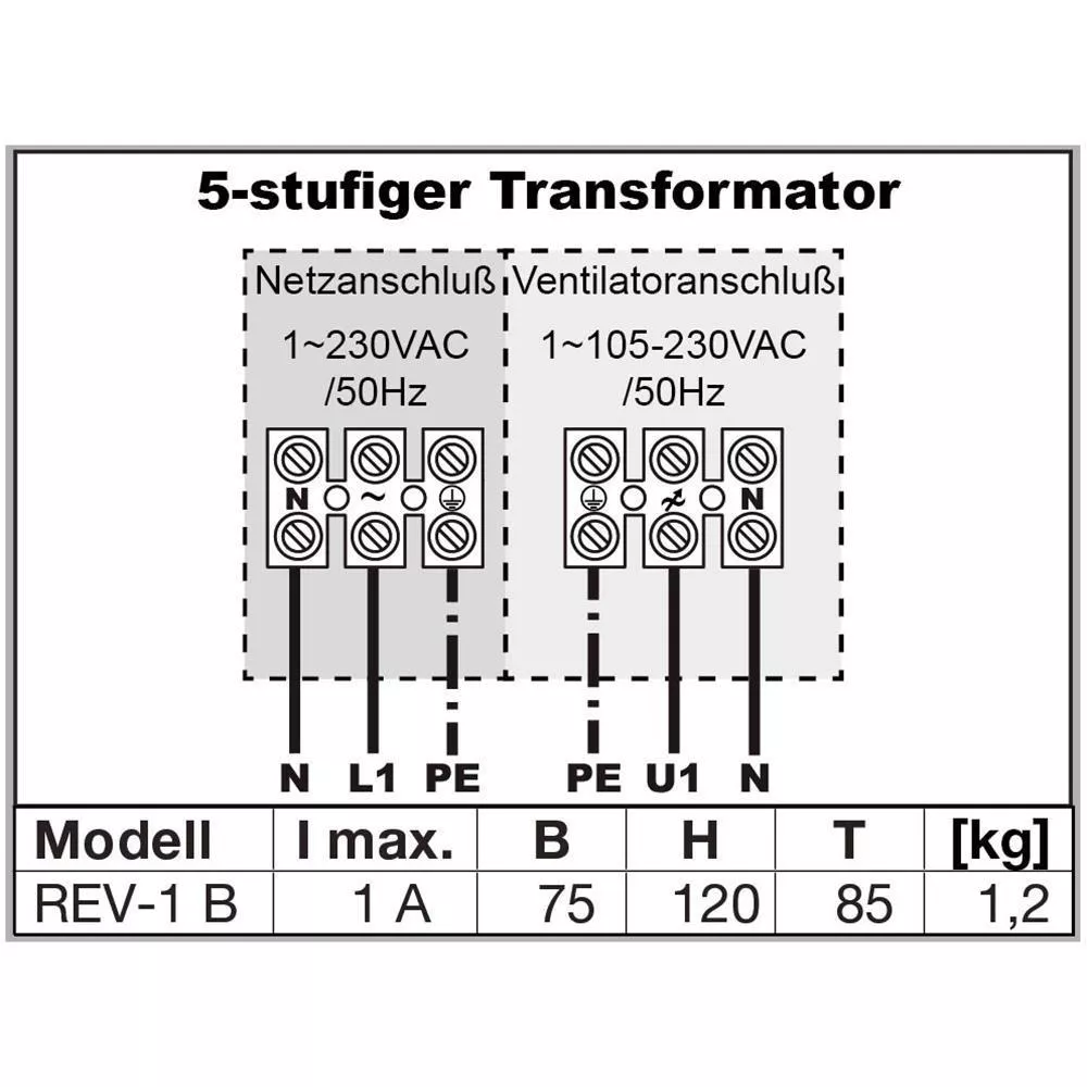Soler & Palau REV-1 B 5 Stufen- Transformator