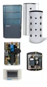 Zewotherm Lambda Wärmepumpen-Paket EU08L Wärmepumpe Monoblock +  Frischwasserstation an Pufferspeicher