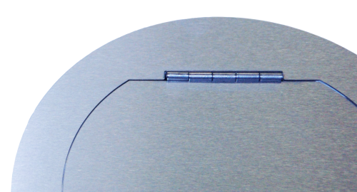 Wäscheabwurf Einwurftüre für Rohr-Ø 300 mm, Anschluss rund, Edelstahl V2A gebürstet - Rund-Rund